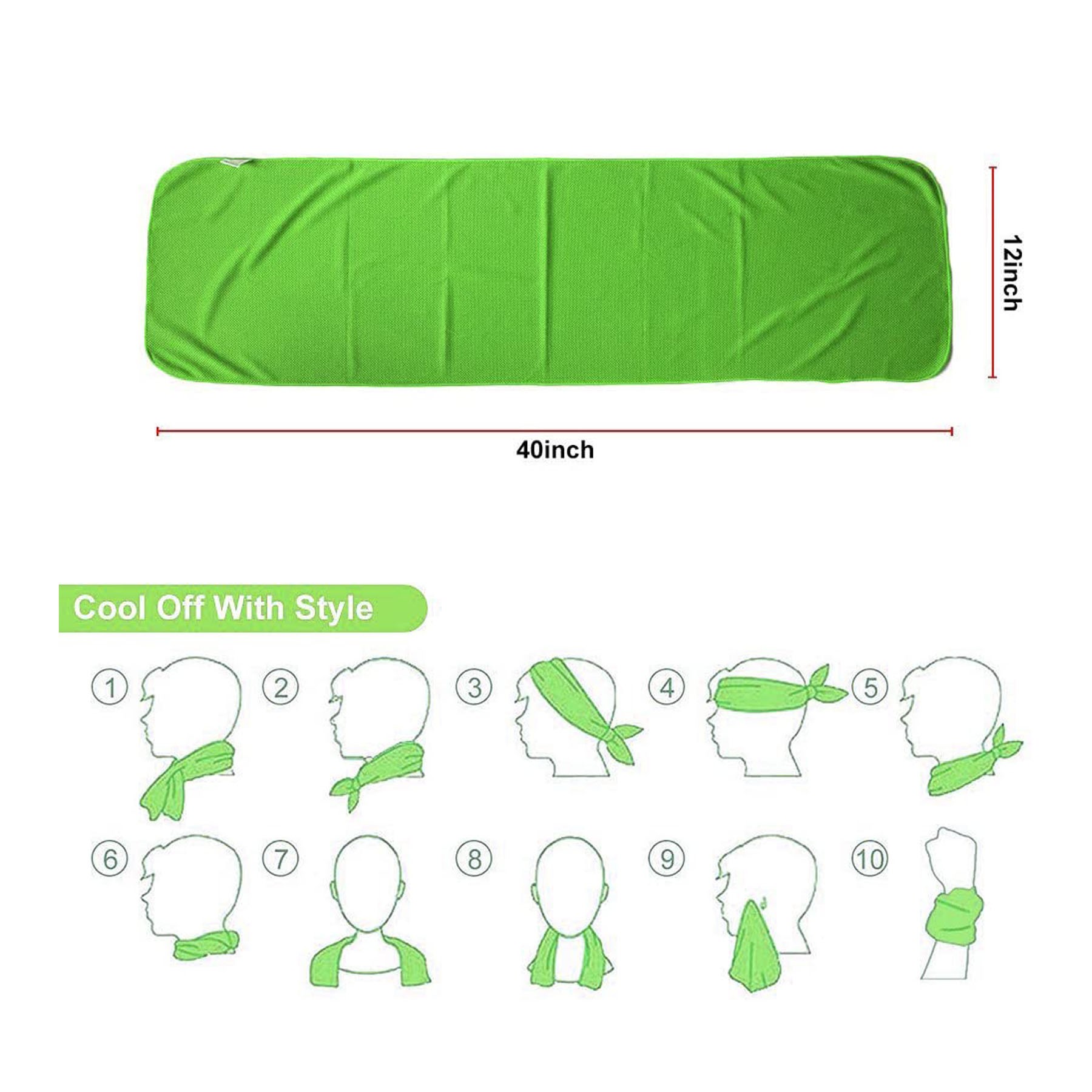 Microfiber Cooling Towel Ice for Neck 40"x12" 2
