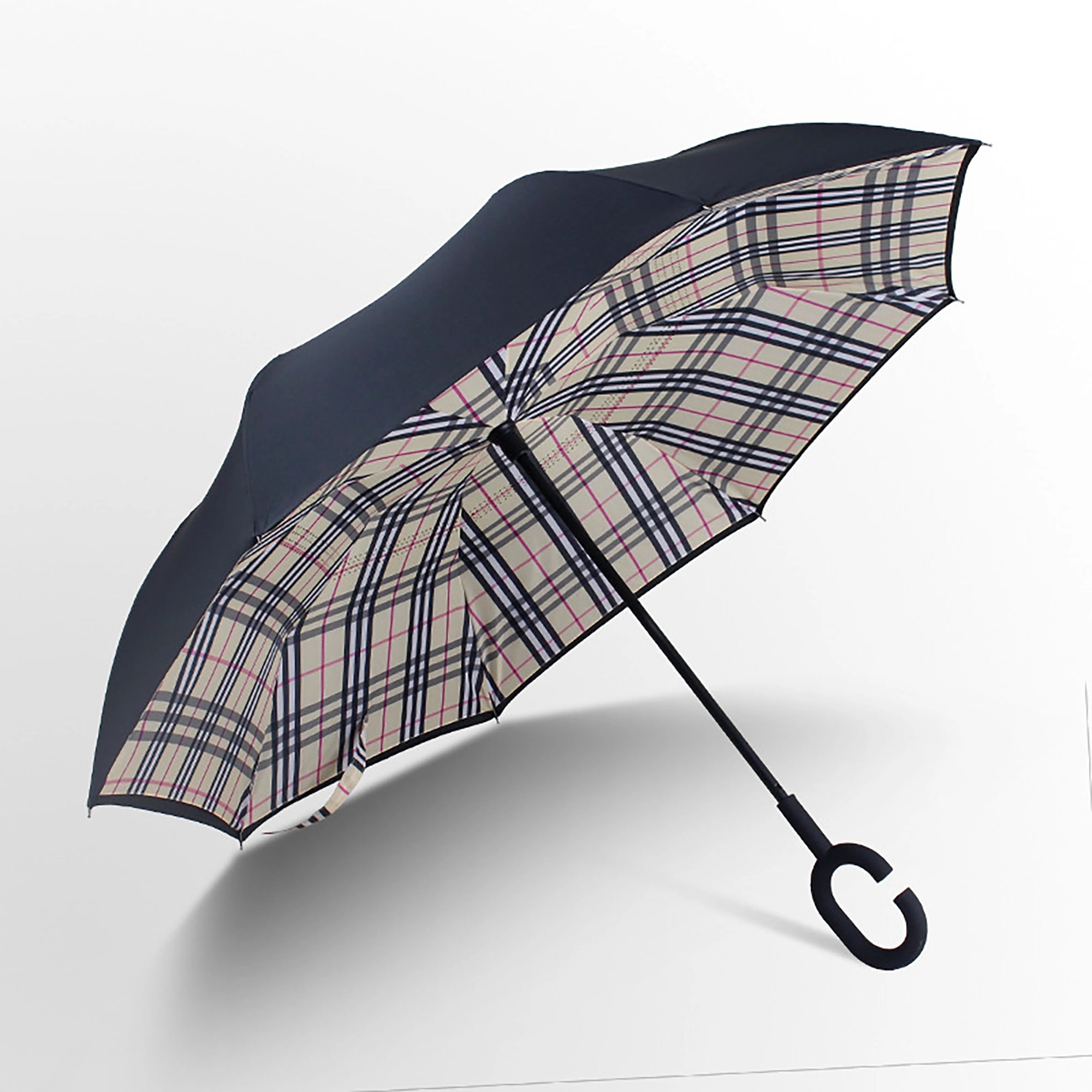 Reverse Upside Down Umbrella With C-Shaped Handle 24