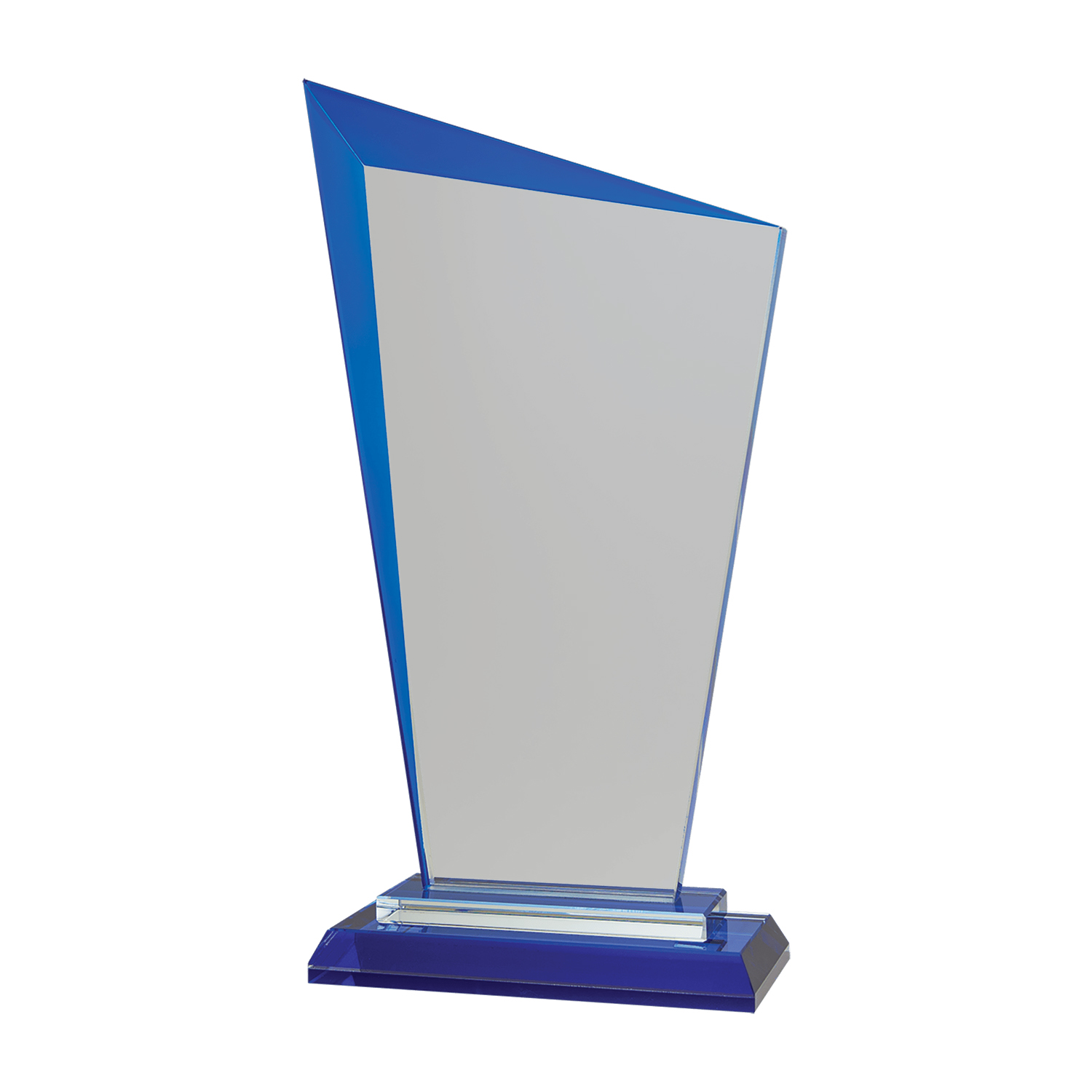 9 1/2" Blue Razor Glass Award 3