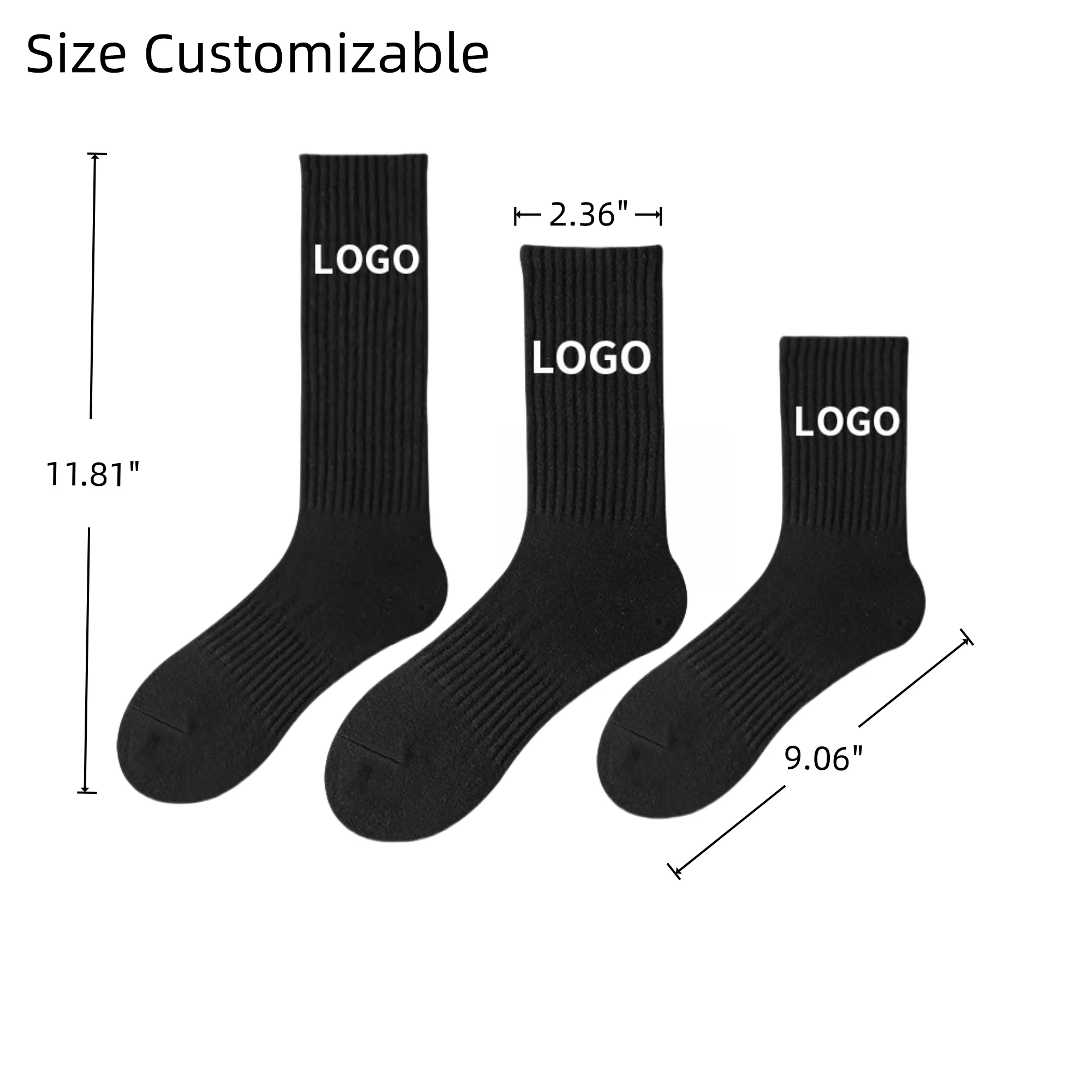 Customized Combed Cotton Solid Color Breathable Sports Socks 3