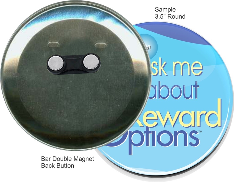 Bar Double Magnet 3 1/2 Inch Round Button 2