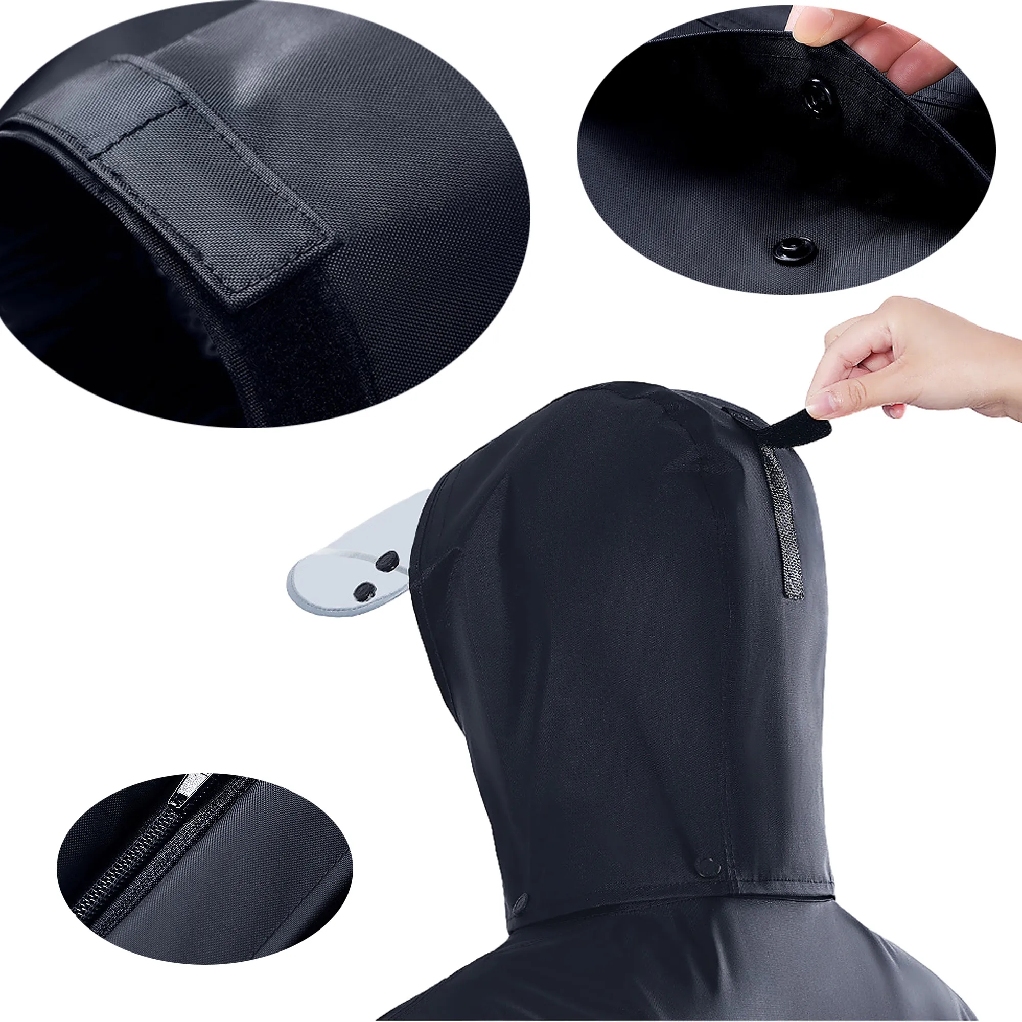 Outdoor Hooded Raincoat Set with Transparent Cover MOQ 10 7