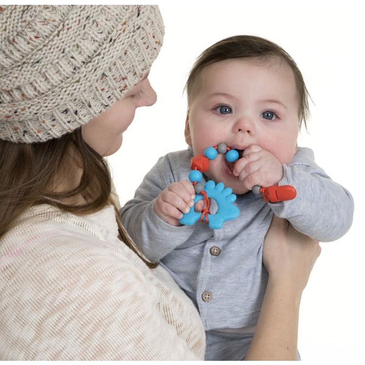 Nuby Silicone Beaded Pacifinders - Dino 0M+ Bonus Teether 1