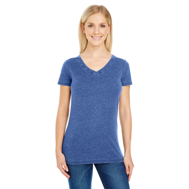 Threadfast Apparel Ladies' Vintage Dye Short-Sleeve V-Neck T-Shirt 2