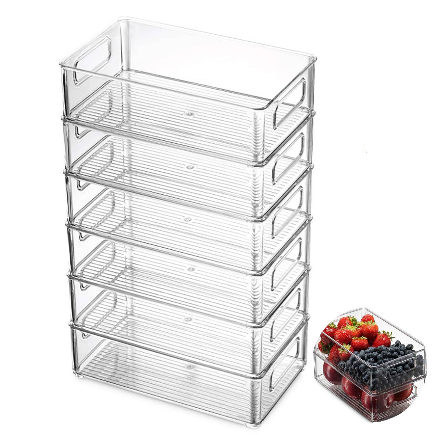 Plastic Transparent Stackable Storage Box Set 9