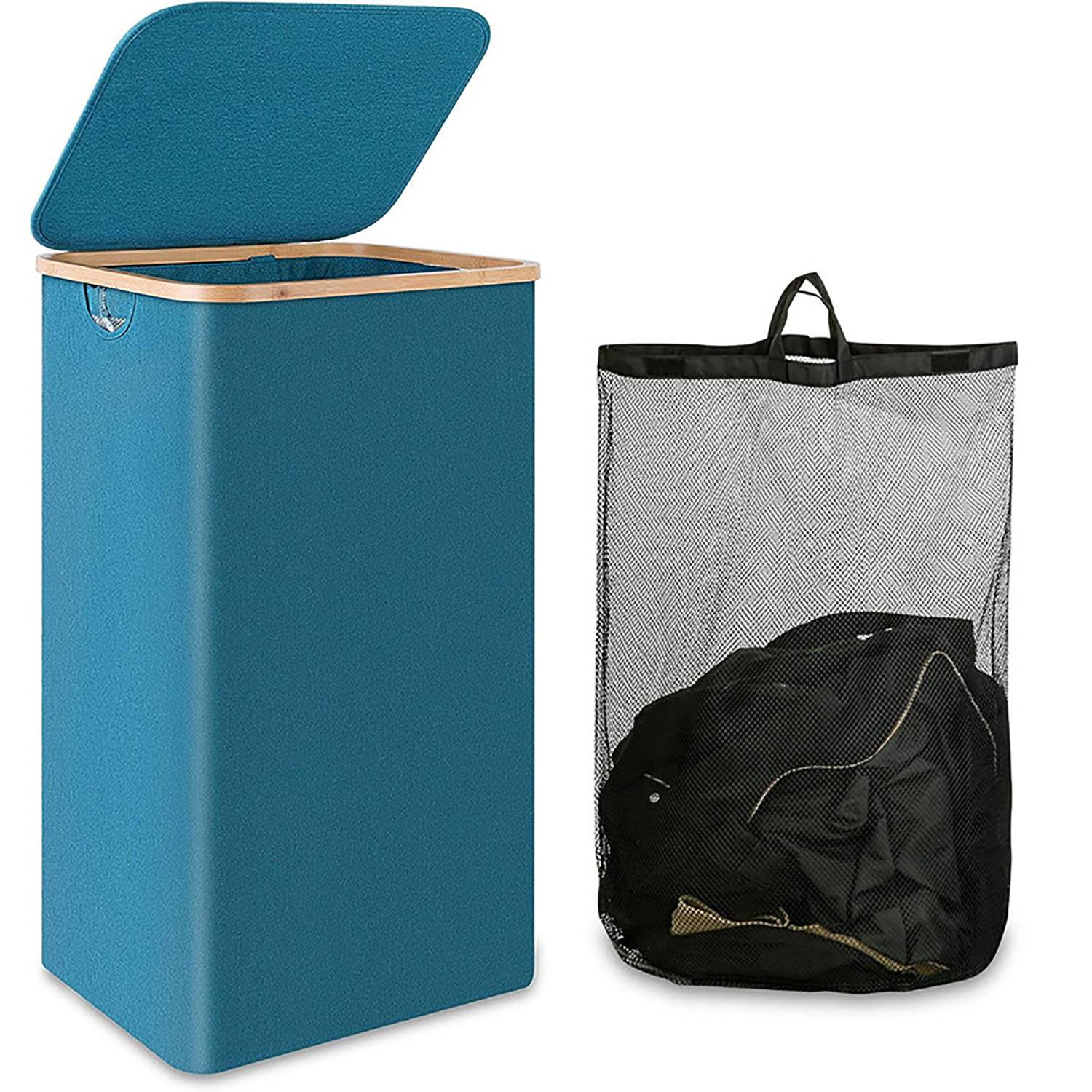 Dirty Laundry Basket with Removable Mesh Bag 4
