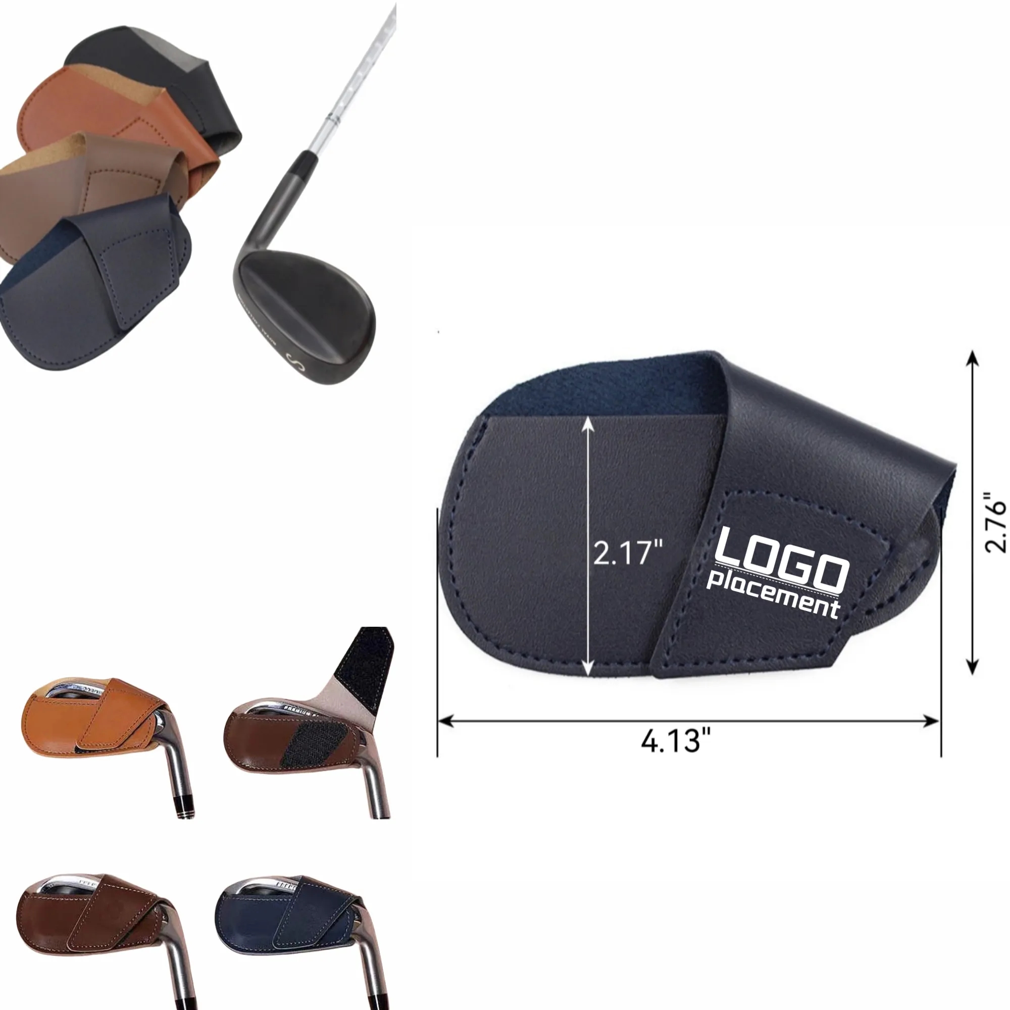 PU Leather Golf Putter Head Cover, Iron Club Protector Sleev 5