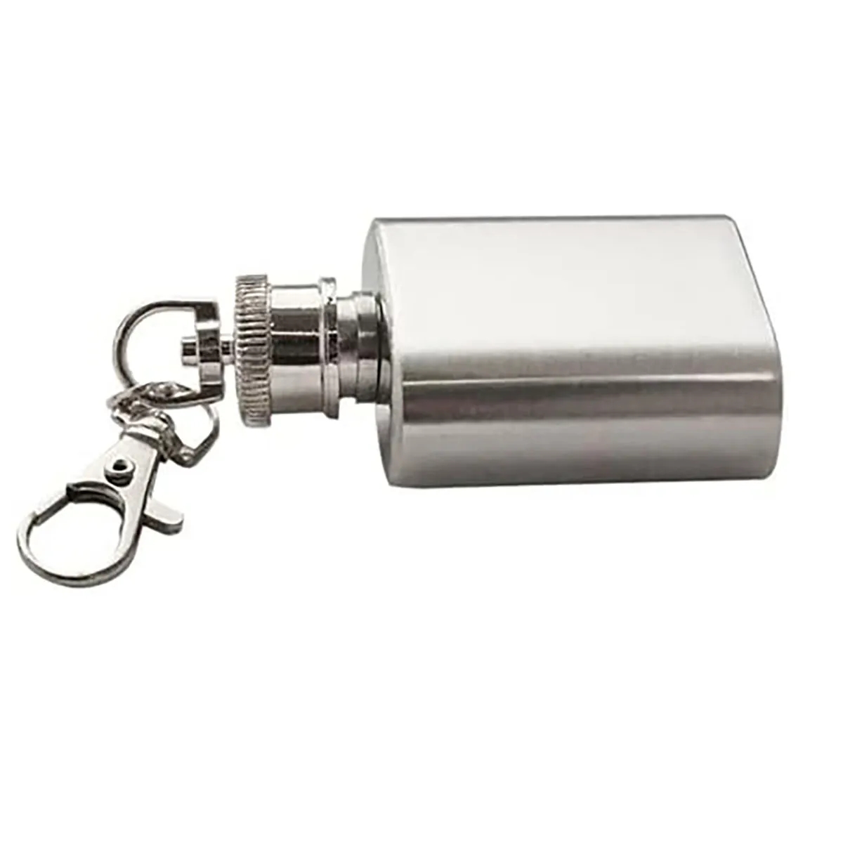 1oz Portable Mini Pocket Camping Hip Flask with Keychain 6