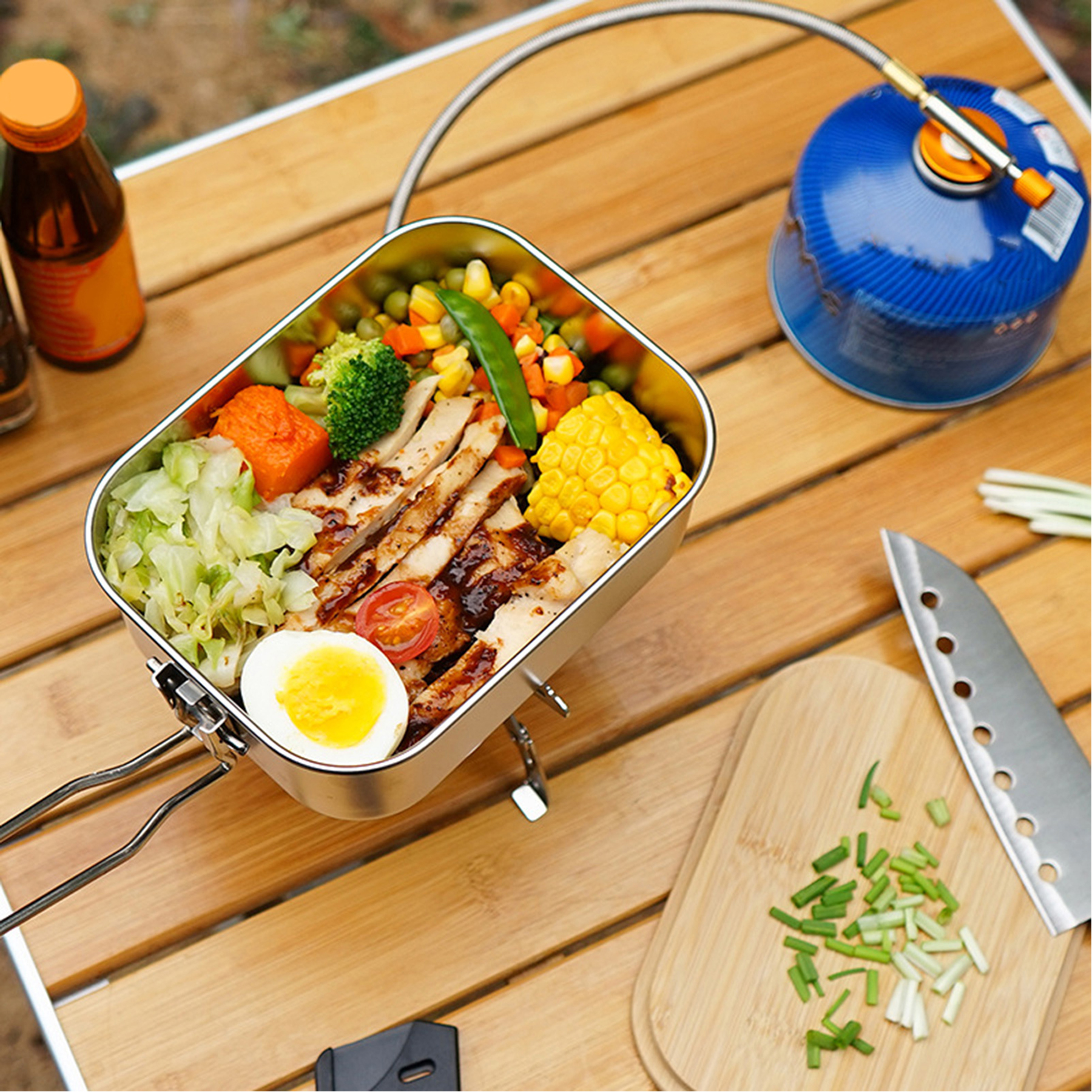Stainless Steel Bento Box With Bamboo Cover 4