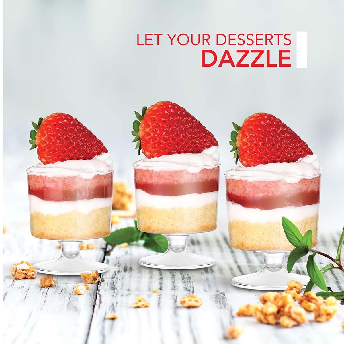 5oz Clear Disposable Plastic Dessert Cup Goblets for Party 4