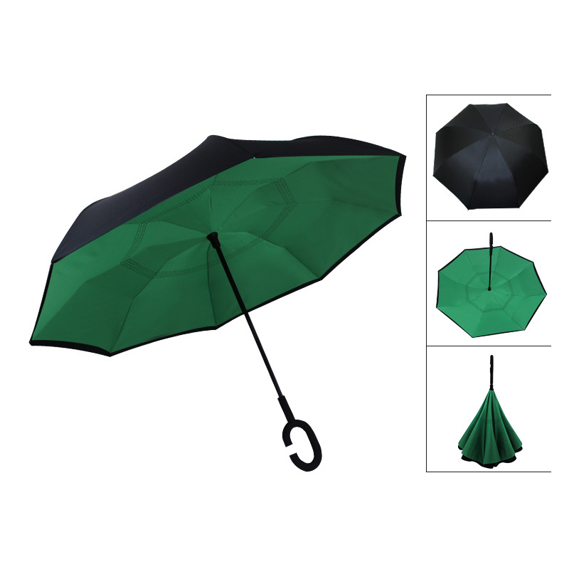 Inverted Reverse Umbrella with C-Shaped Handle 6