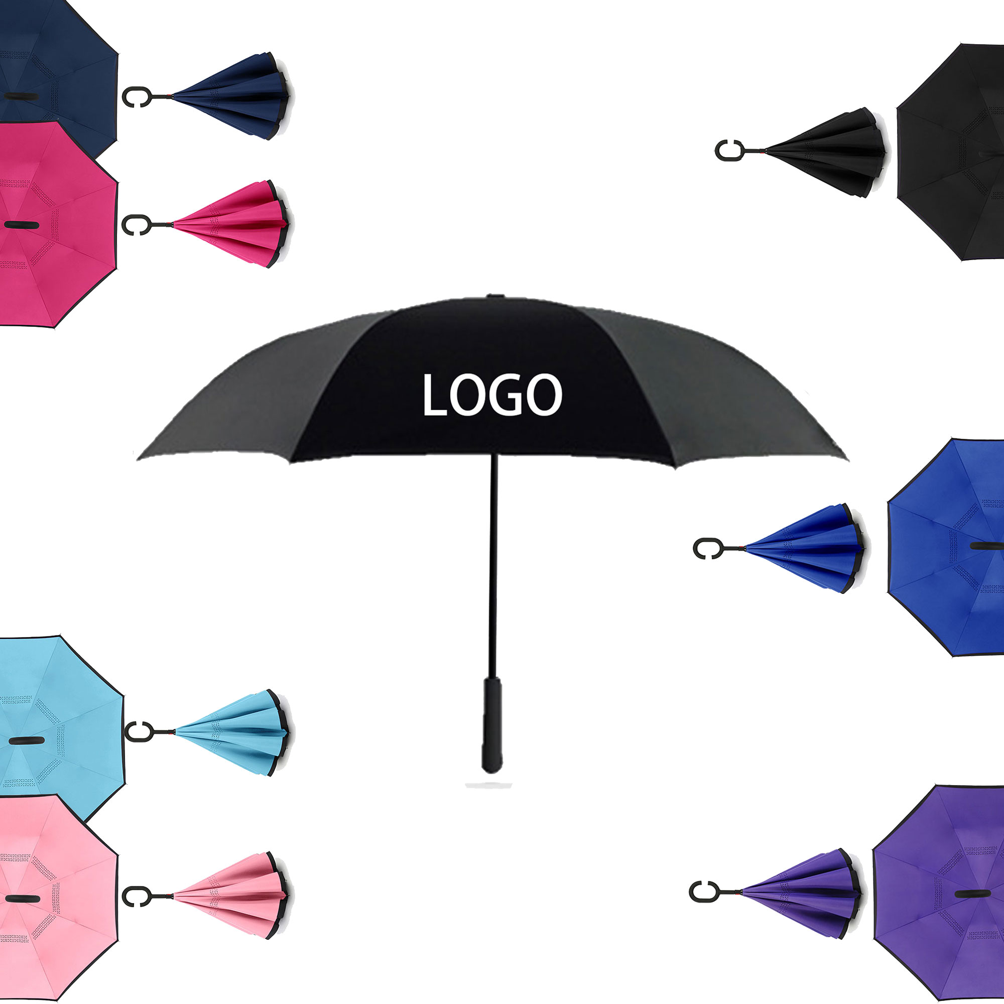 C-type Vehicle Dual-person Reverse Umbrella Gift Ad 3