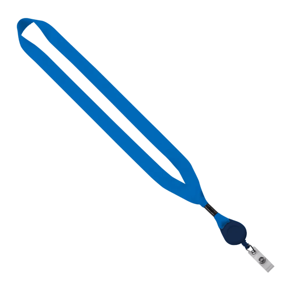 3/4" Polyester Lanyard with Metal Crimp & Retractable Badge Reel 327