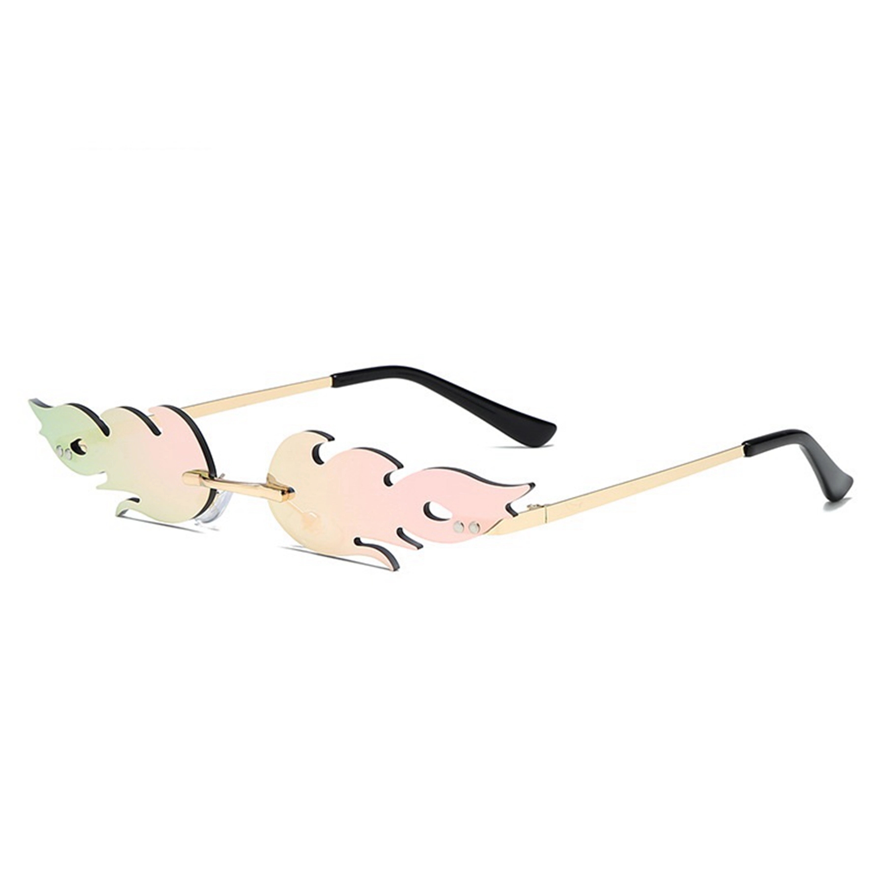 Rimless Fire Flame Metal Sun Glasses 6
