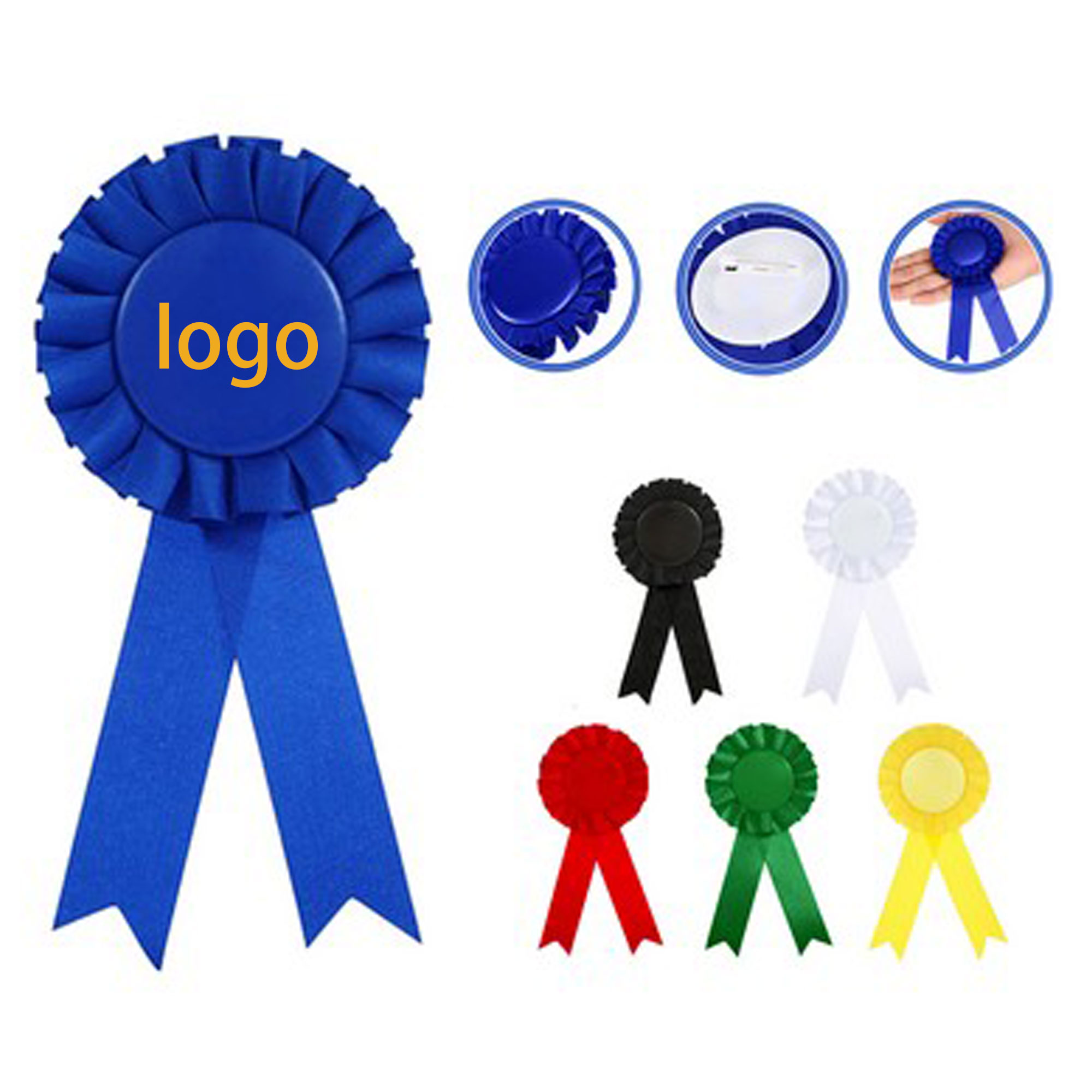Custom Printed Tinplate Badge W/Ribbon 2