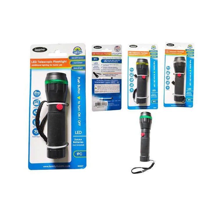 LED Telescopic Flashlight Black - 5"