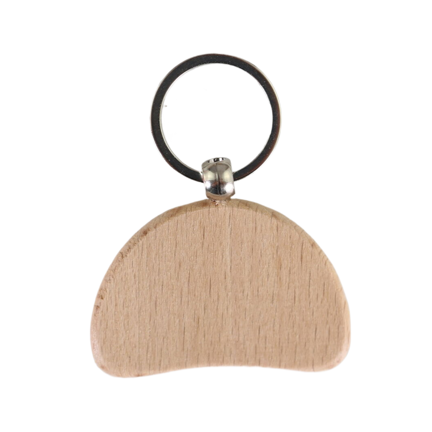 Wooden Crescent Moon Keychain 2