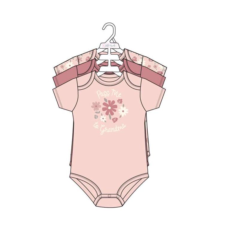 3pk Girls Short Sleeve Creepers Size 0-9M 1