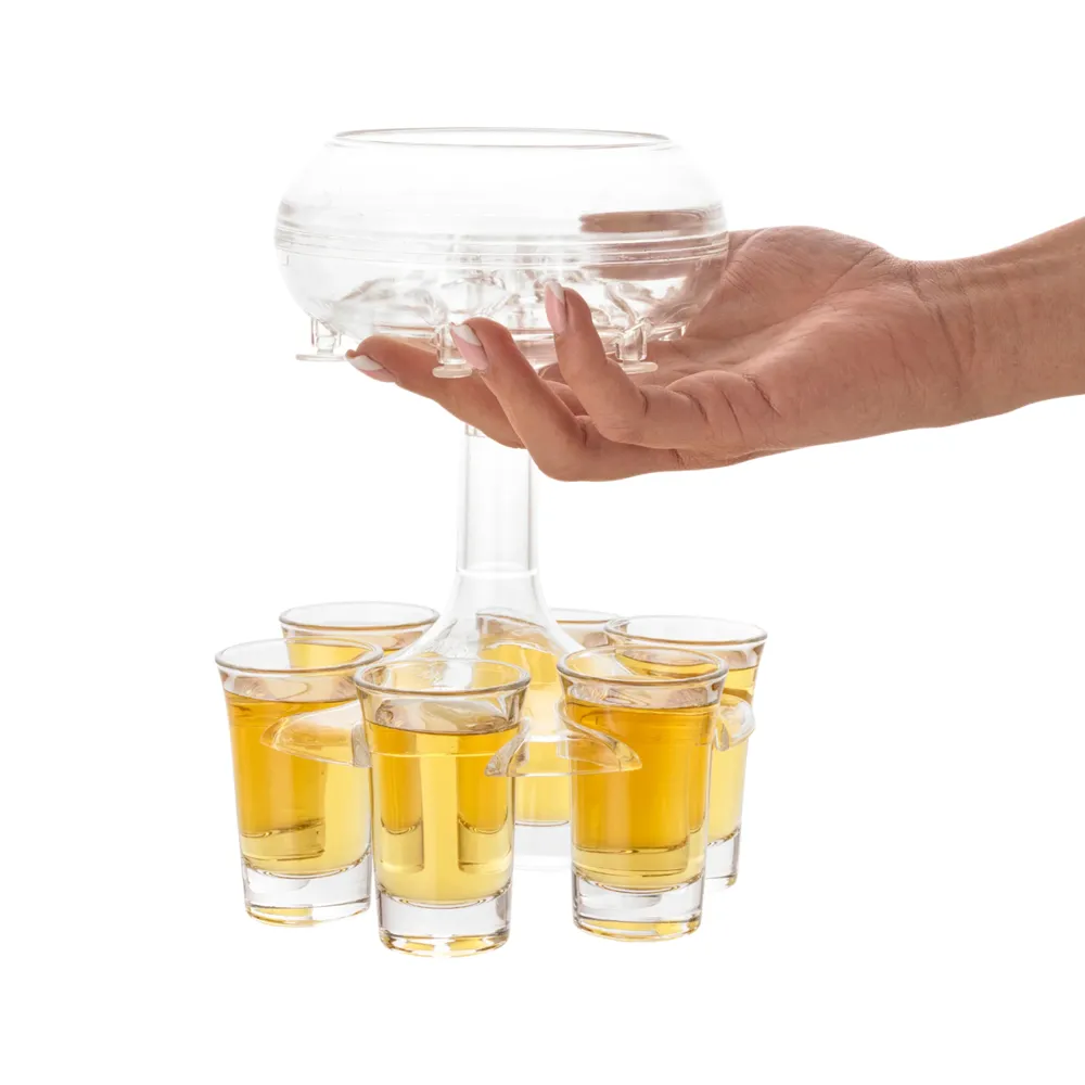 Shot Dispenser and Drinking Glass Set 6