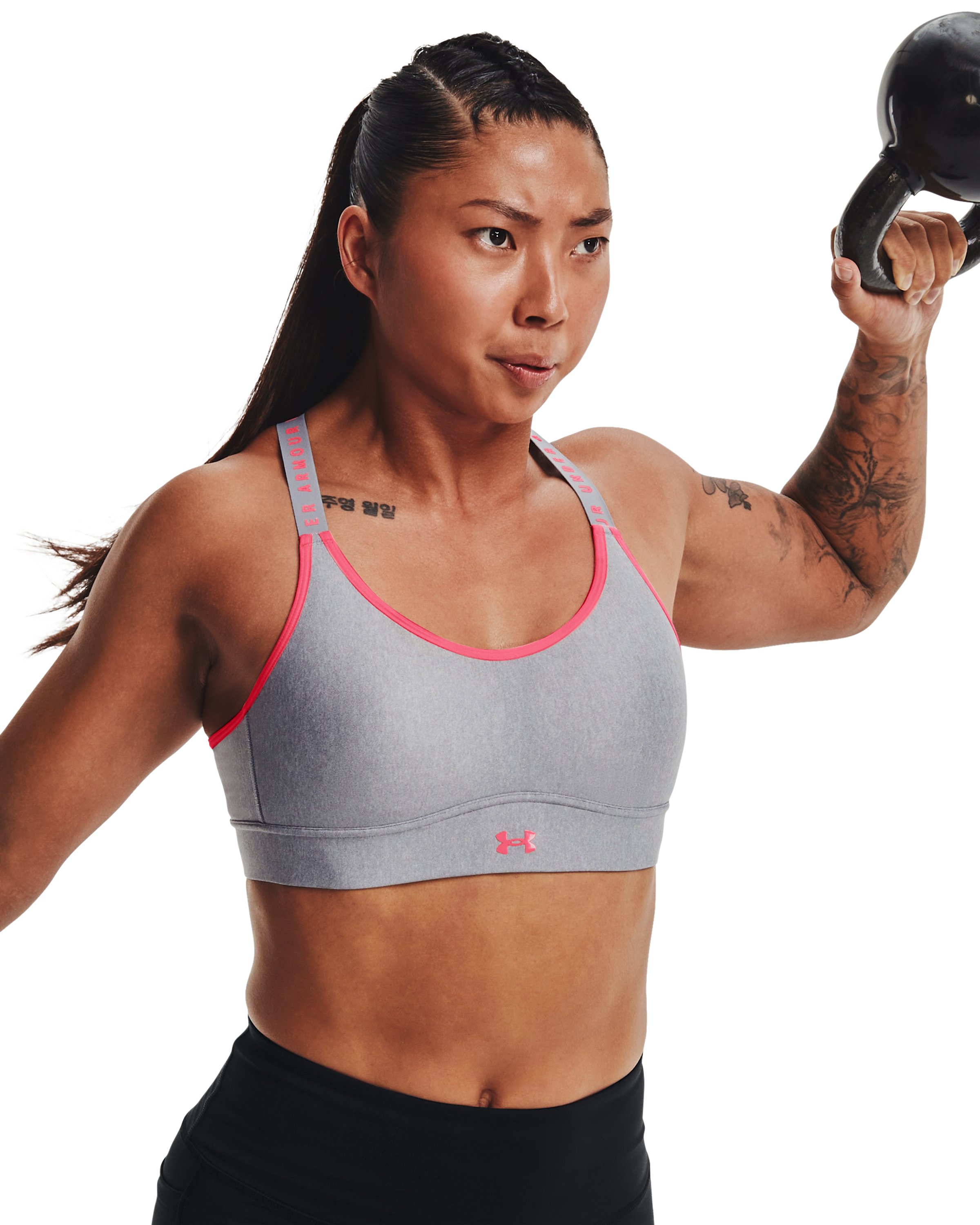 UA Infinity Mid Heather Cover Women's Sports Bra 7