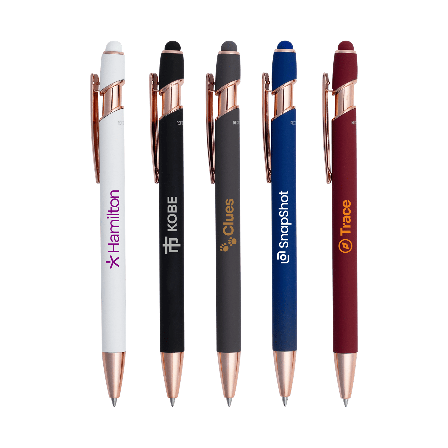 Lexi Stylus Satin Soft Touch Gel Click Pen - Rose Gold (Recycled Aluminum) 1