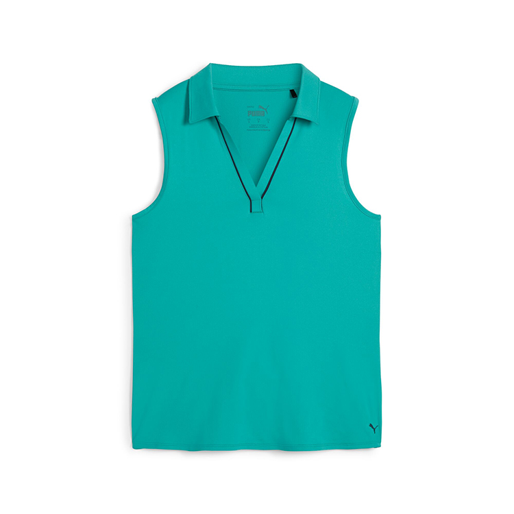 Puma Ladies Cloudspun Piped Sleeveless Polo 9