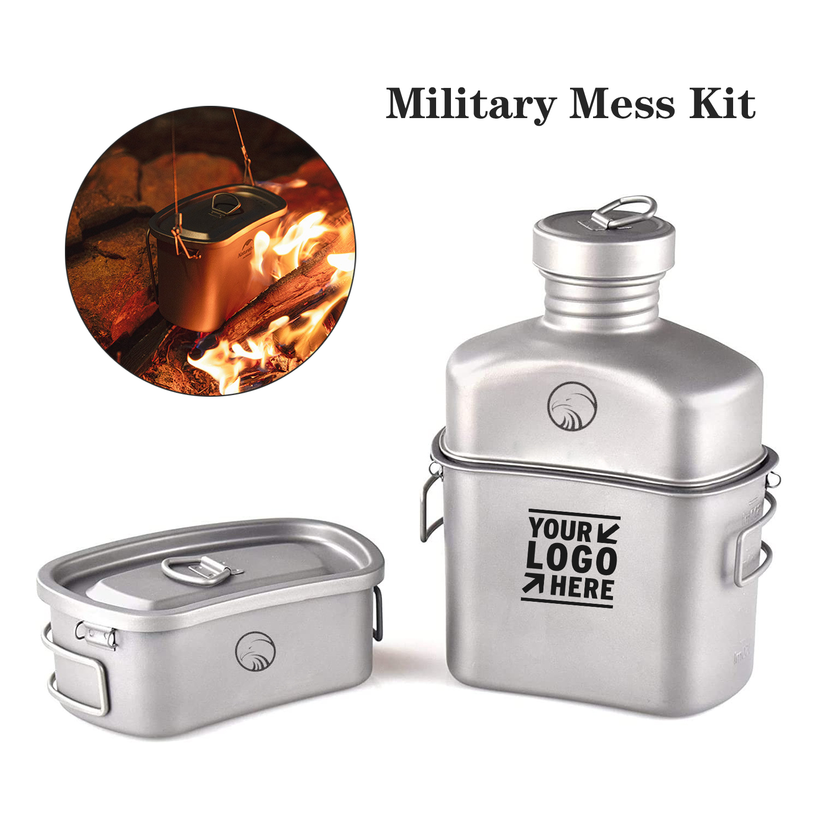 Titanium Canteen Military Mess Kit