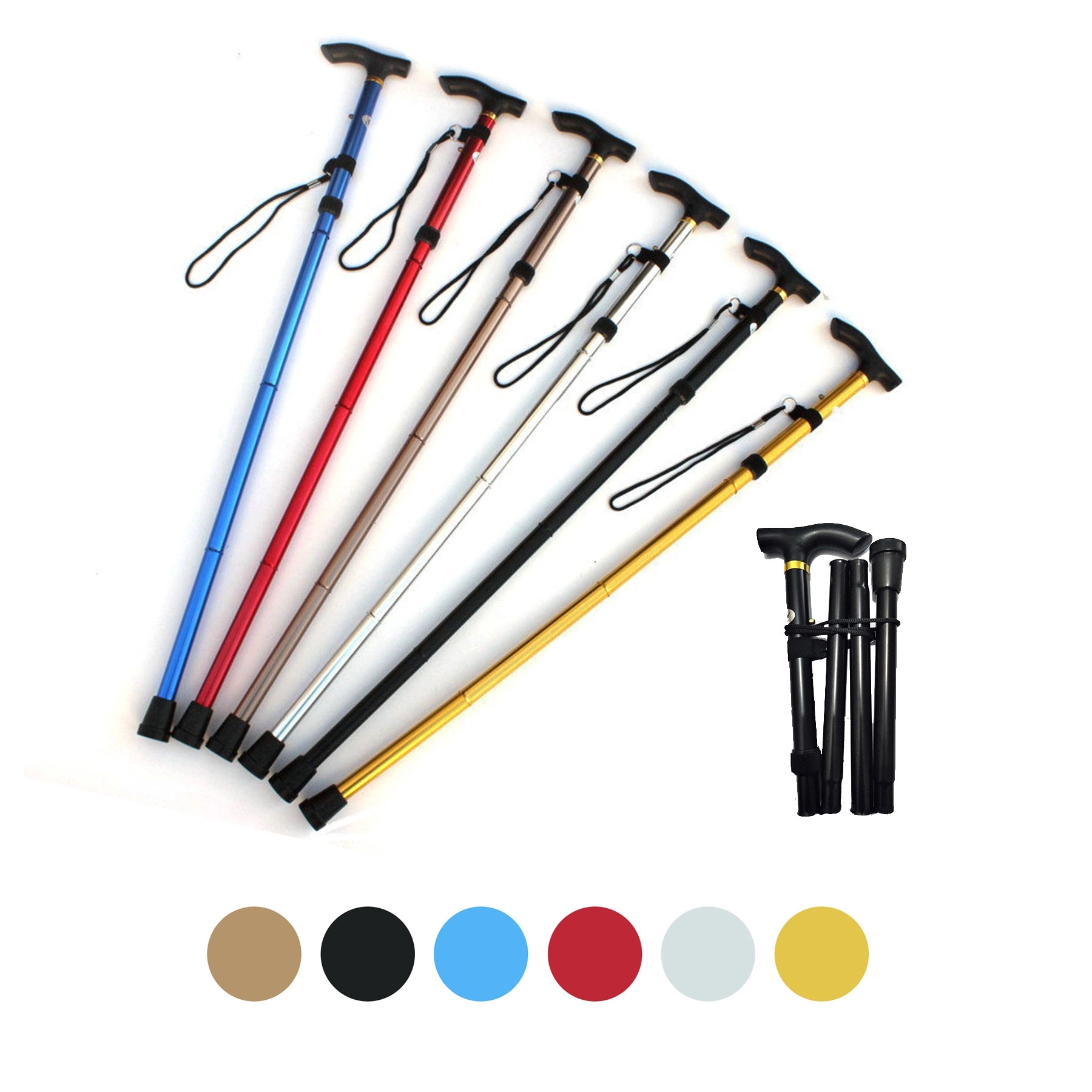 Adjustable Aluminum Hiking Cane Stick 2
