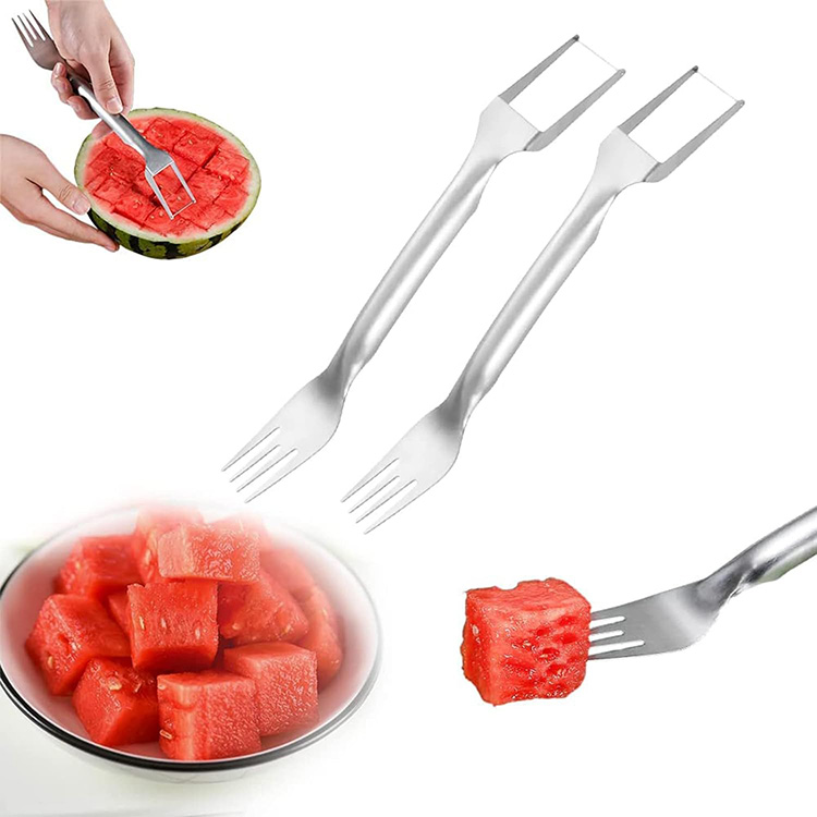 Watermelon Fork Slicer Cutter/ Stainless Steel 2-in-1 Watermelon Fork Slicer 1