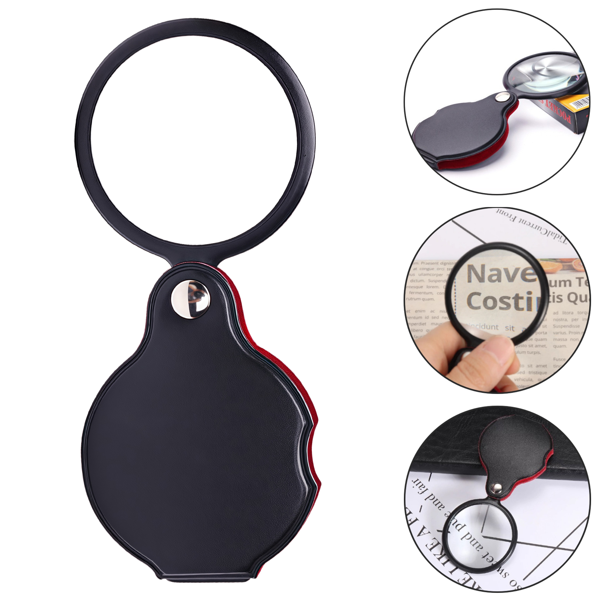 Folding Leather Case Magnifier - Compact 3