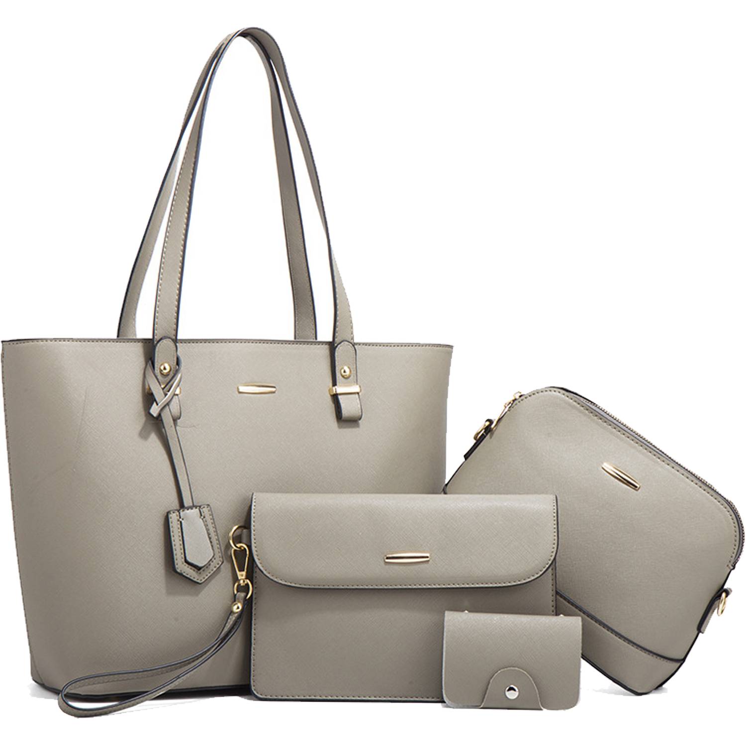 4PCS PU Leather Women Vintage Minimalist Handbag Set 10