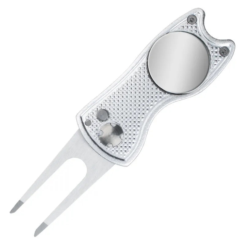 Golf Divot Repair Tool Foldable Stainless Steel Switchblade 4