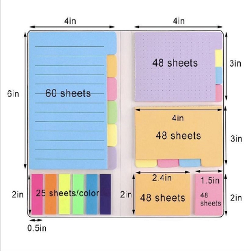 Memo Book Set W/ Sticky Notes & Page Flags 2