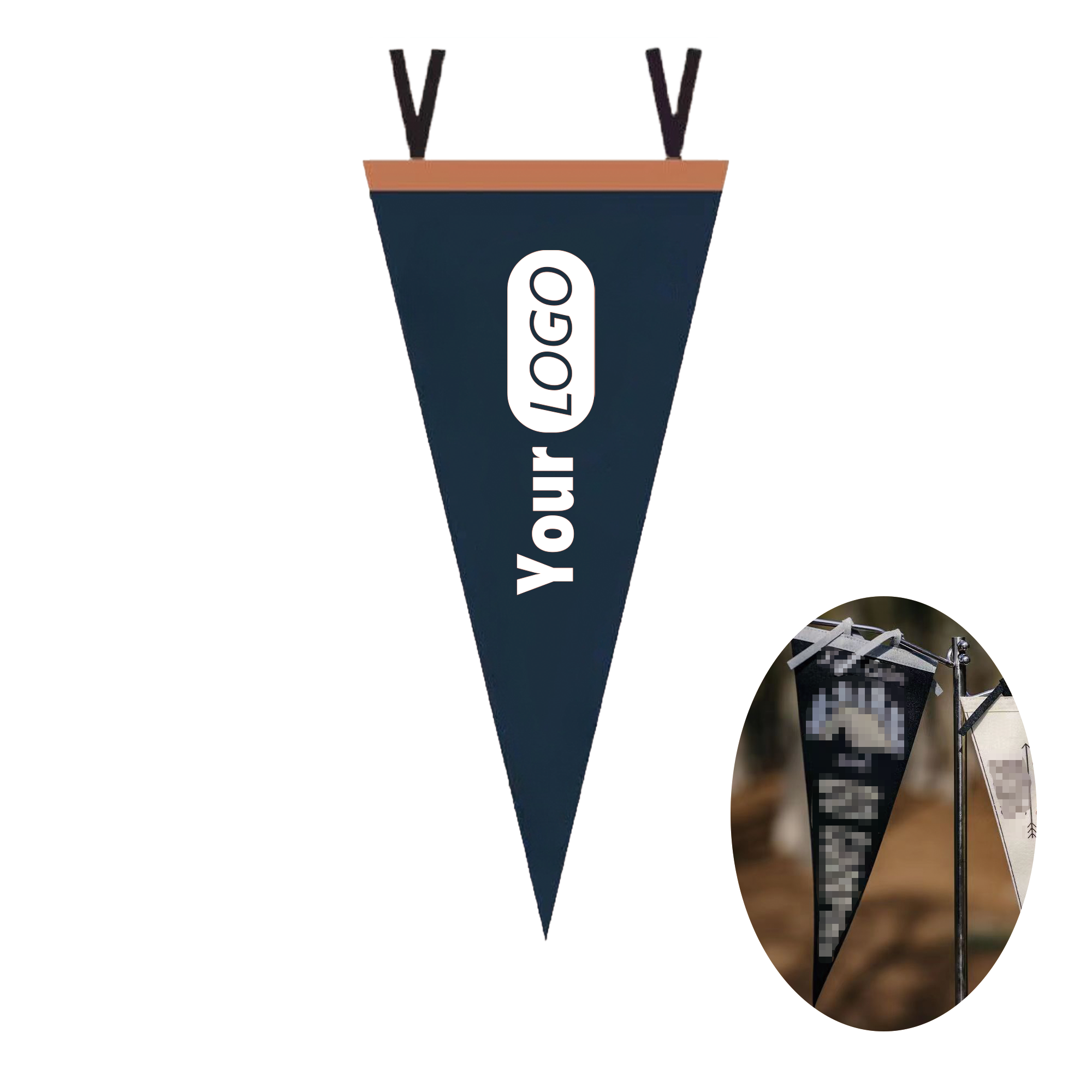 Custom Full Color Felt Pennant Triangle Flags 2