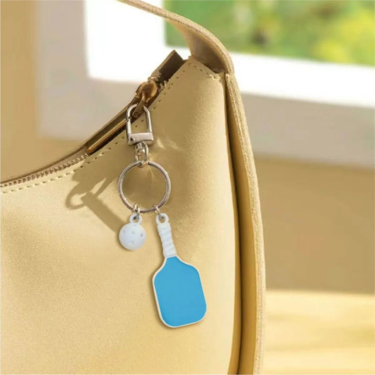 Pickleball Paddle Keychain With Ball Charm 5