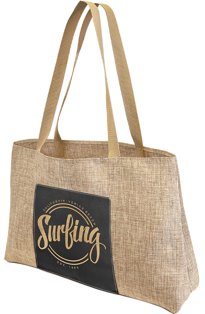 Black / Gold Laserable Leatherette Gusset Bag 3