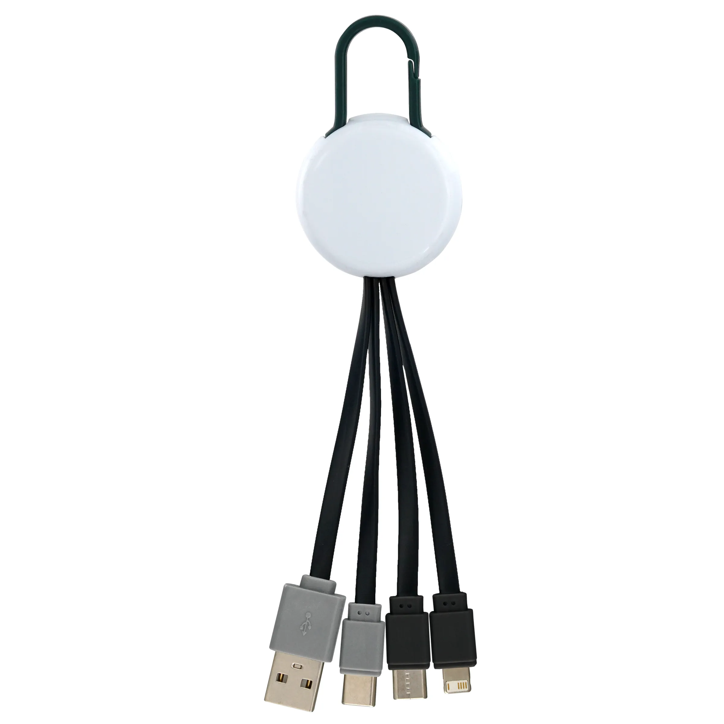 WHITE COLORFUL CLIP DUAL INPUT 3 IN 1 CHARGING CABLE 2
