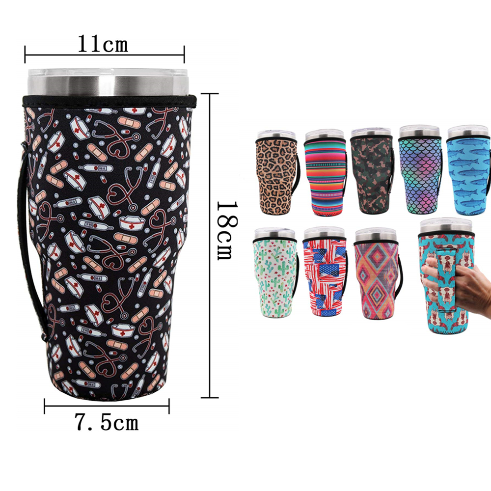 Coffee Cup Insulated Sleeve Cover Holder w/Handle, custom koozie with logo imprint 7