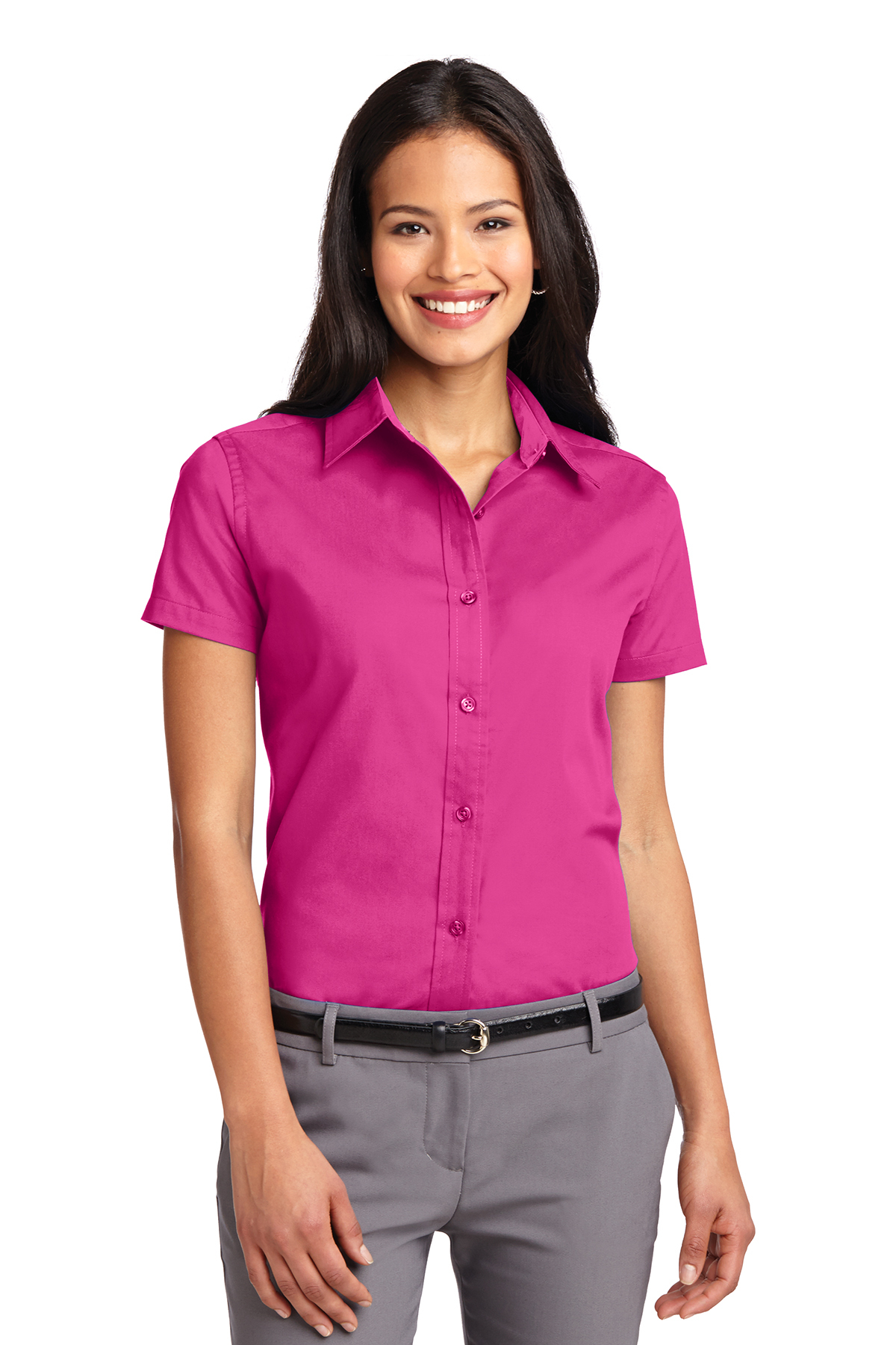 Ladies' Short Sleeve Oxford Button-Down Easy Care Shirts 29