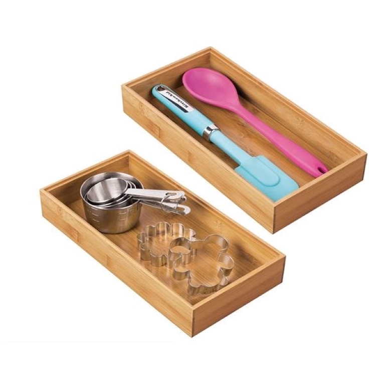 Bamboo Drawer Organizer Box Tray 2