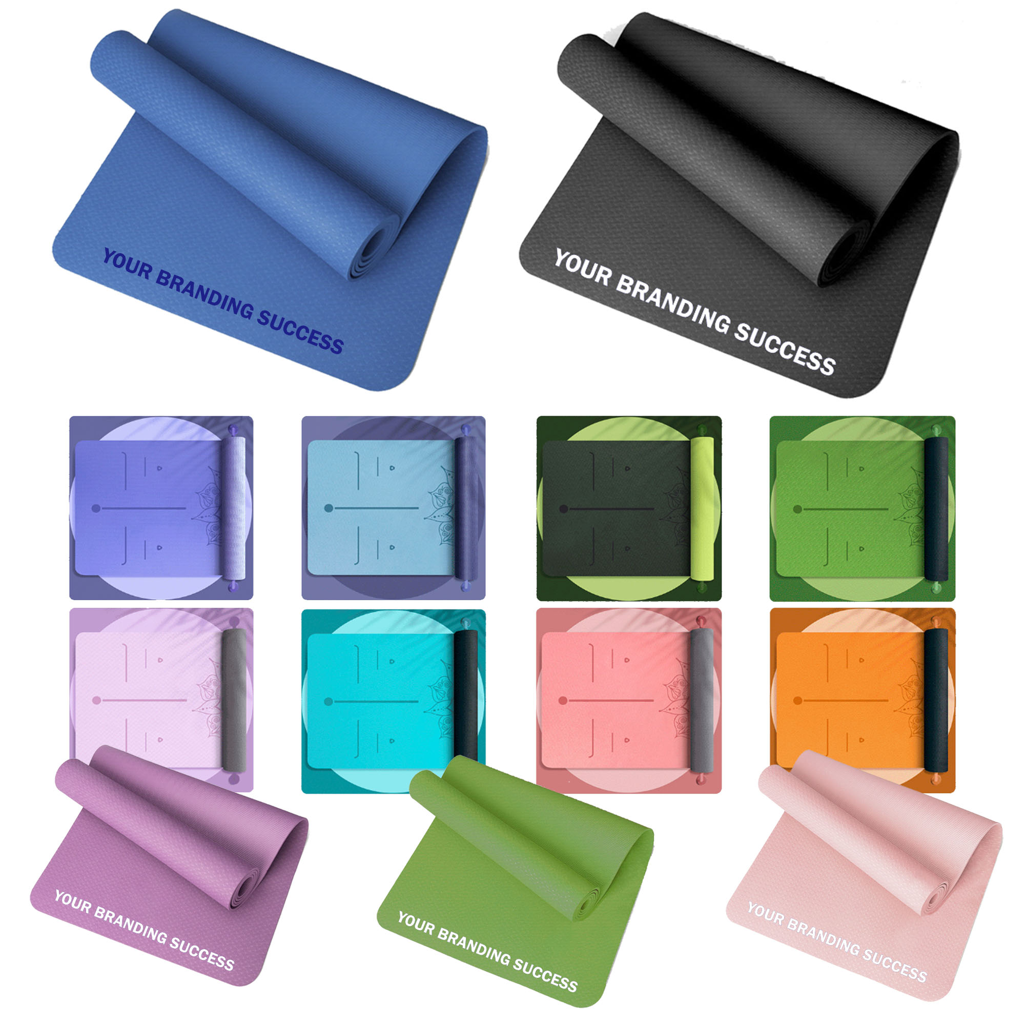 MOQ10 TPE Double-Layer Multi-Color Yoga Mat 2