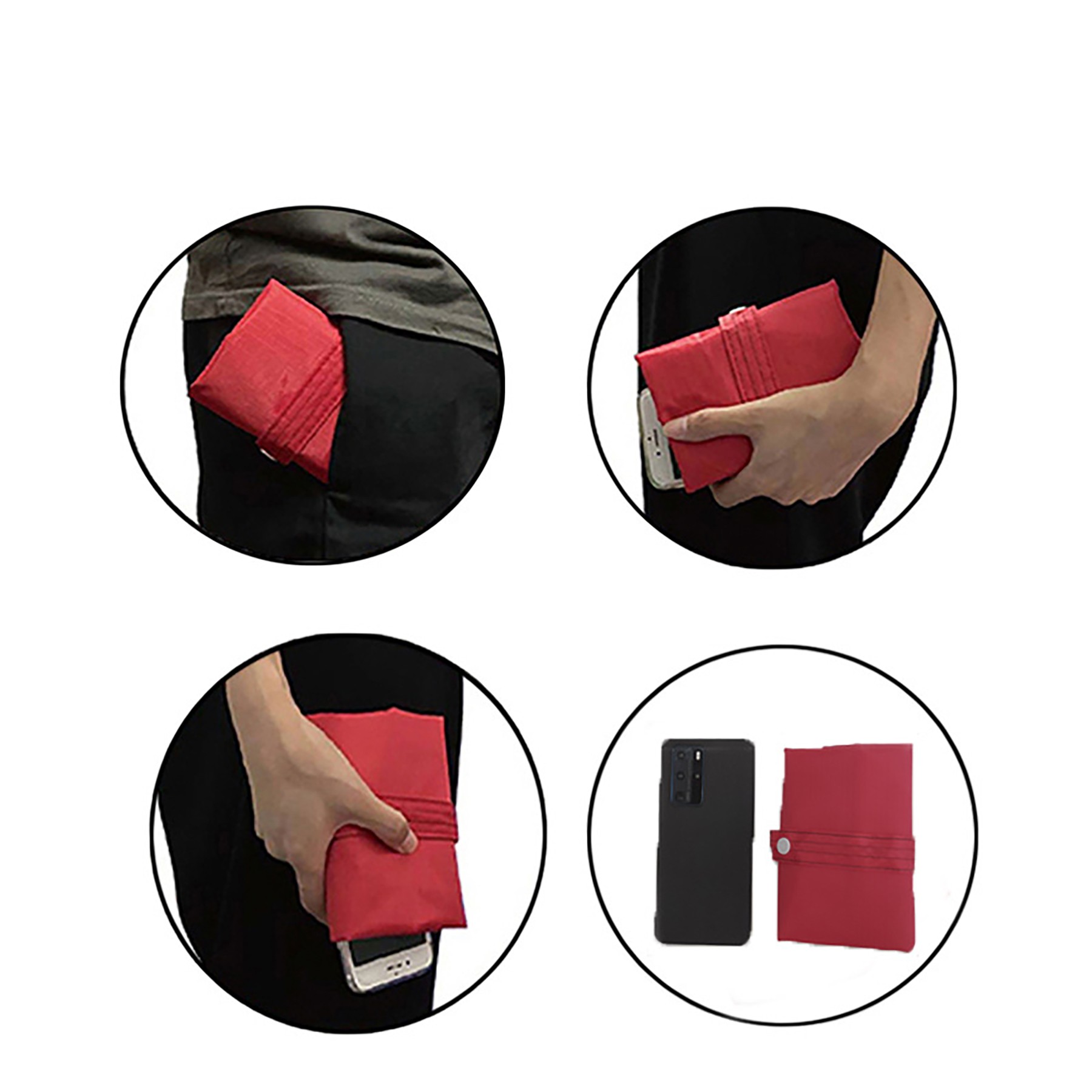 Solid Color Shoulder Square Folding Shopping Bag 7