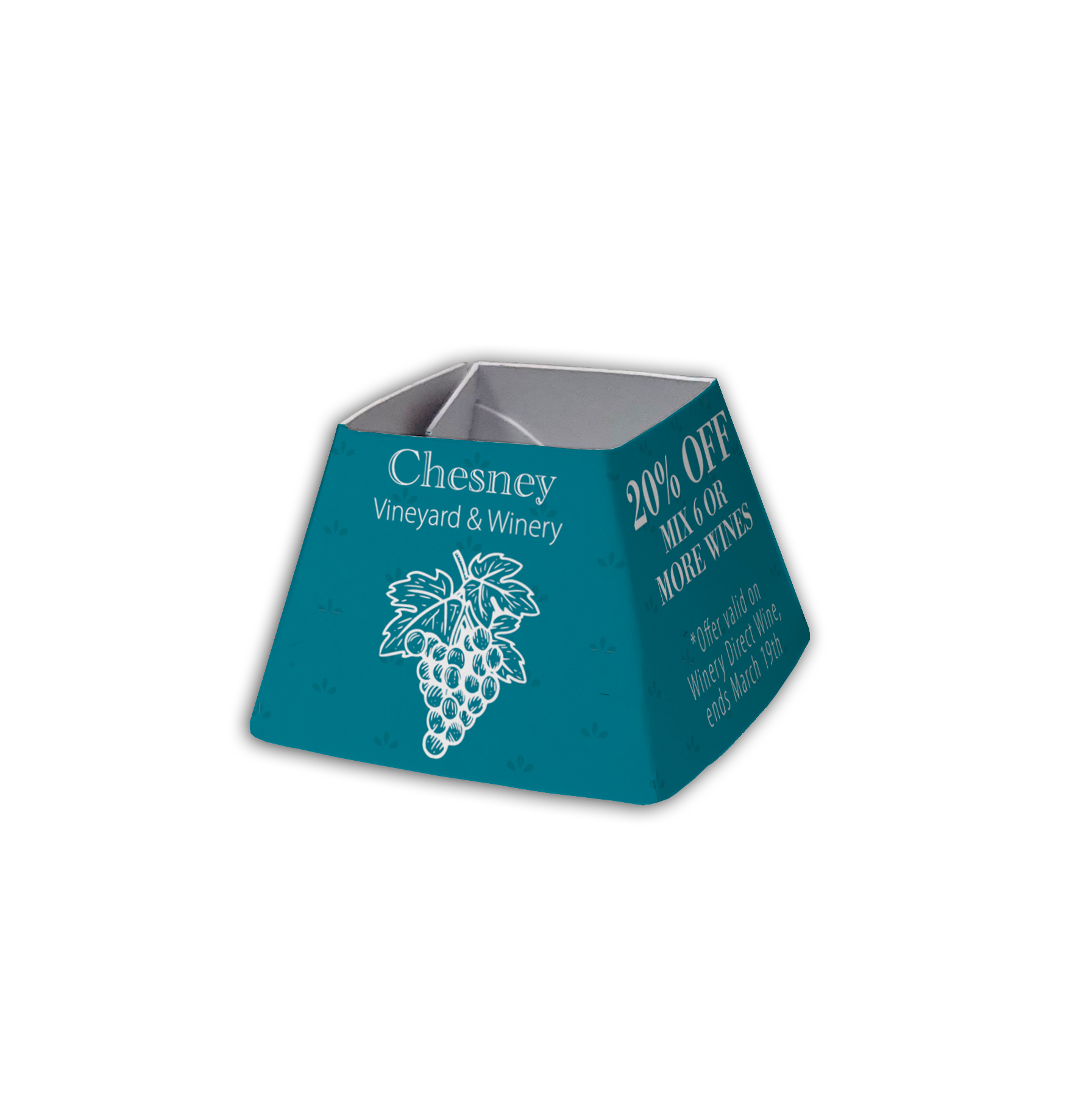 USA Made Foldable Full Color Bottle Neck Topper/Hanger (3.65"x7.46")