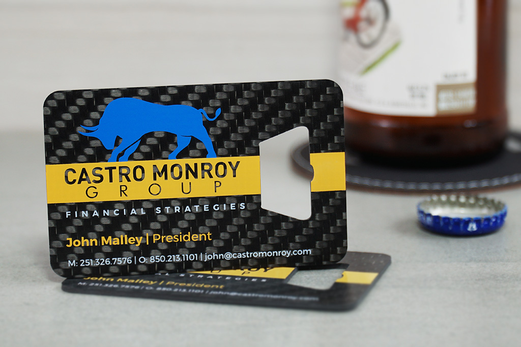 Carbon Fiber Bottle Opener Business Cards 4