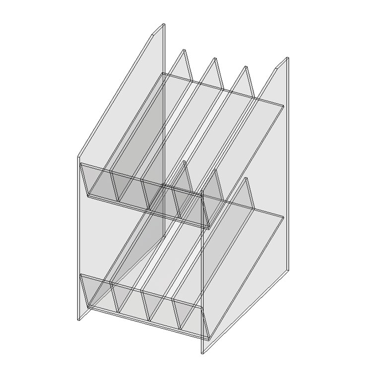 2 Tier Acrylic Beverage Display 4 Rows