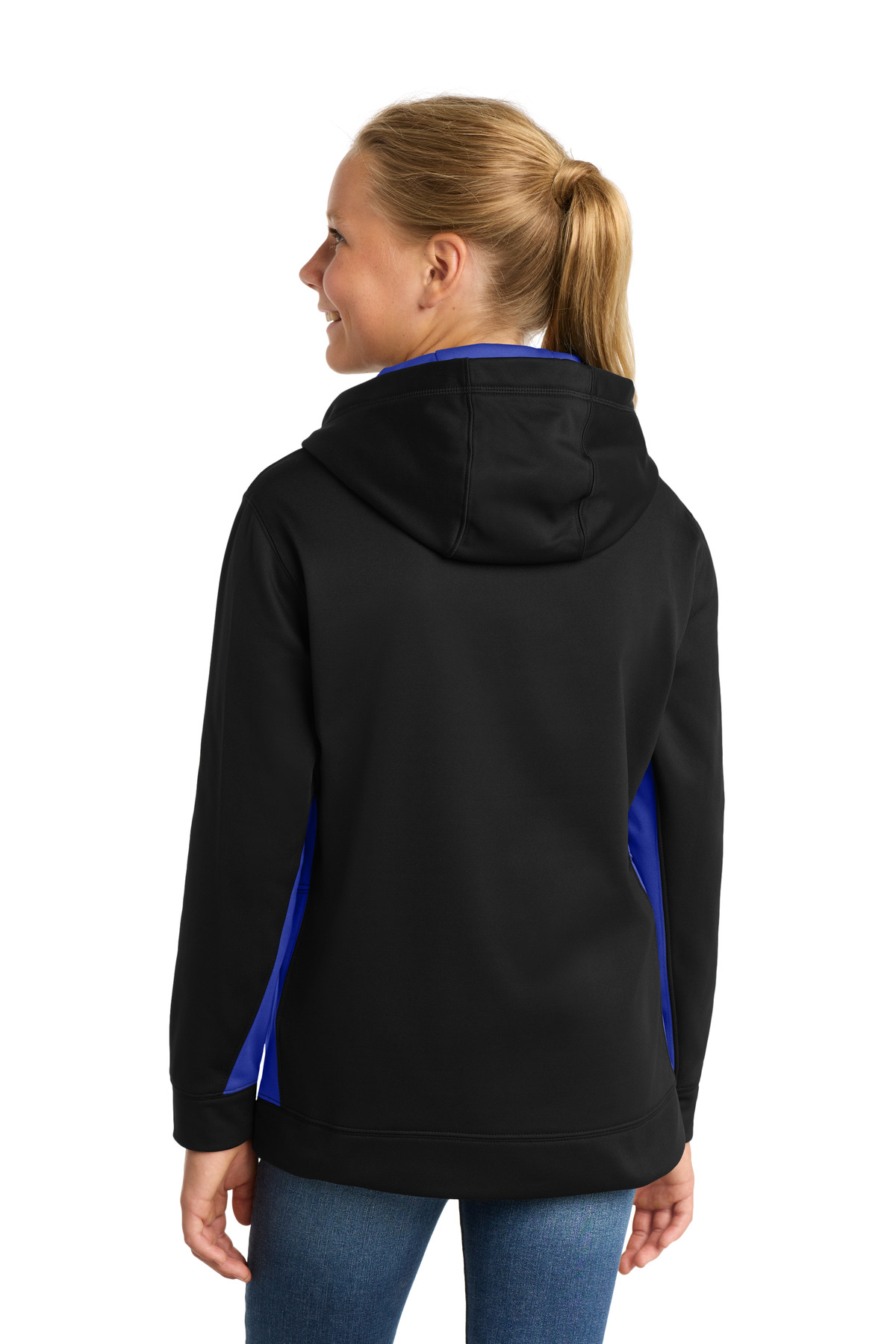 Sport-Tek Youth Sport-Wick Fleece Colorblock Hooded Pullover. YST235 13