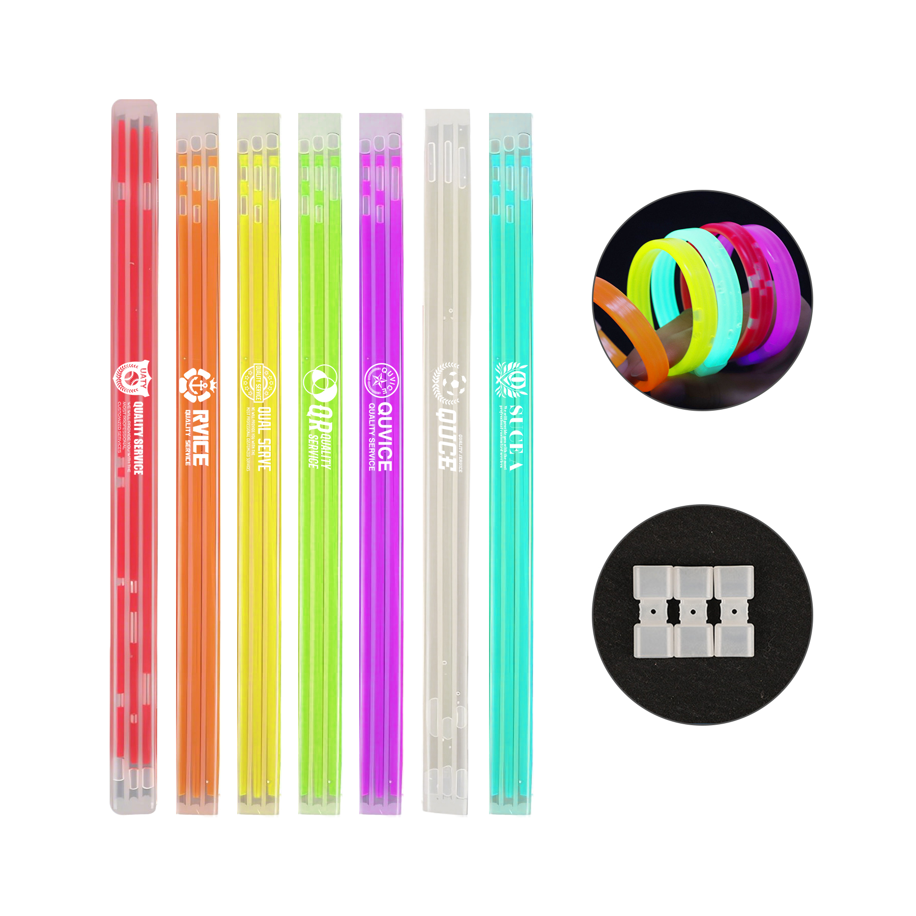8'' Disposable Glow Stick Bracelets 2