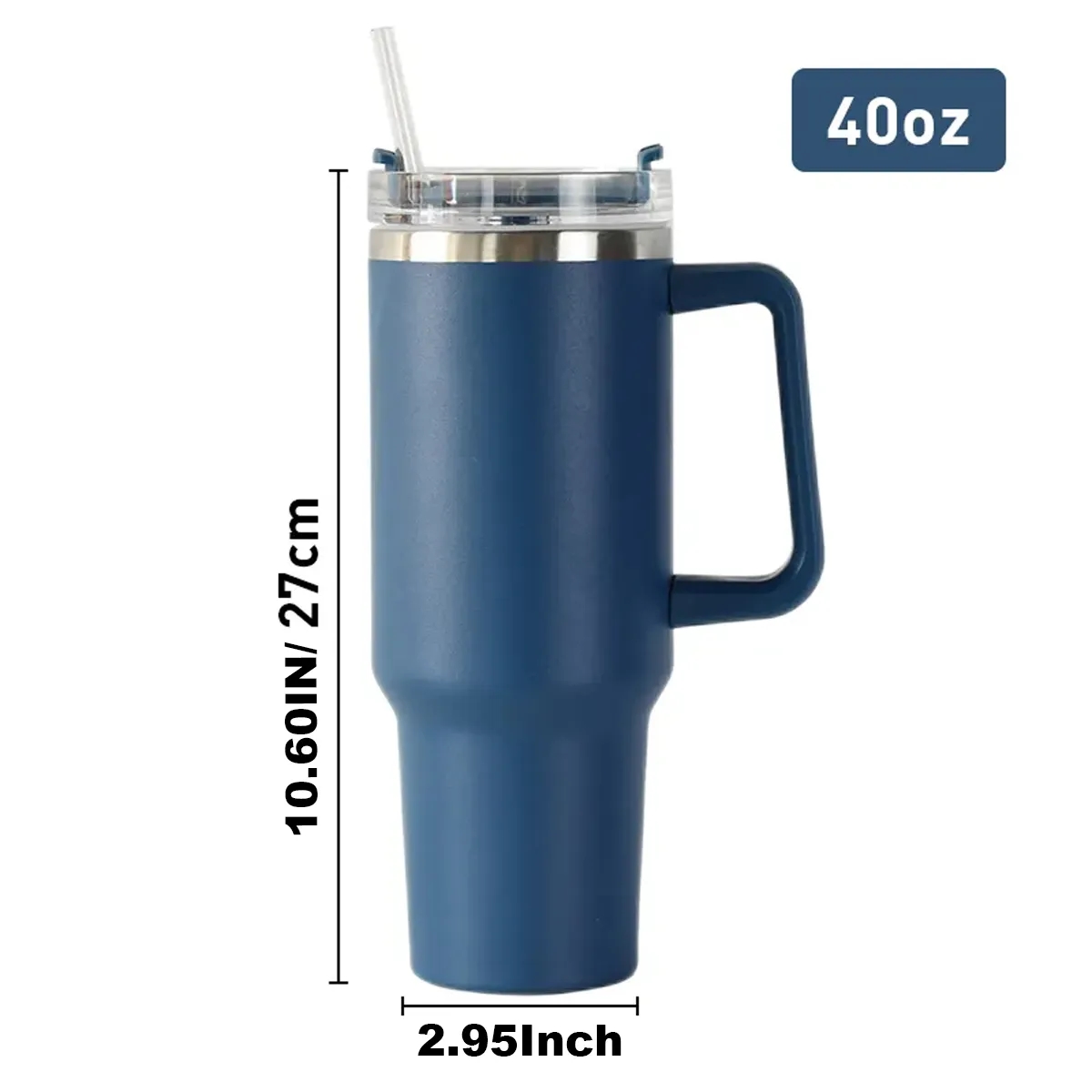 H 1.0 40 OZ Stailess Steel Tumber with Lid and Straw 2