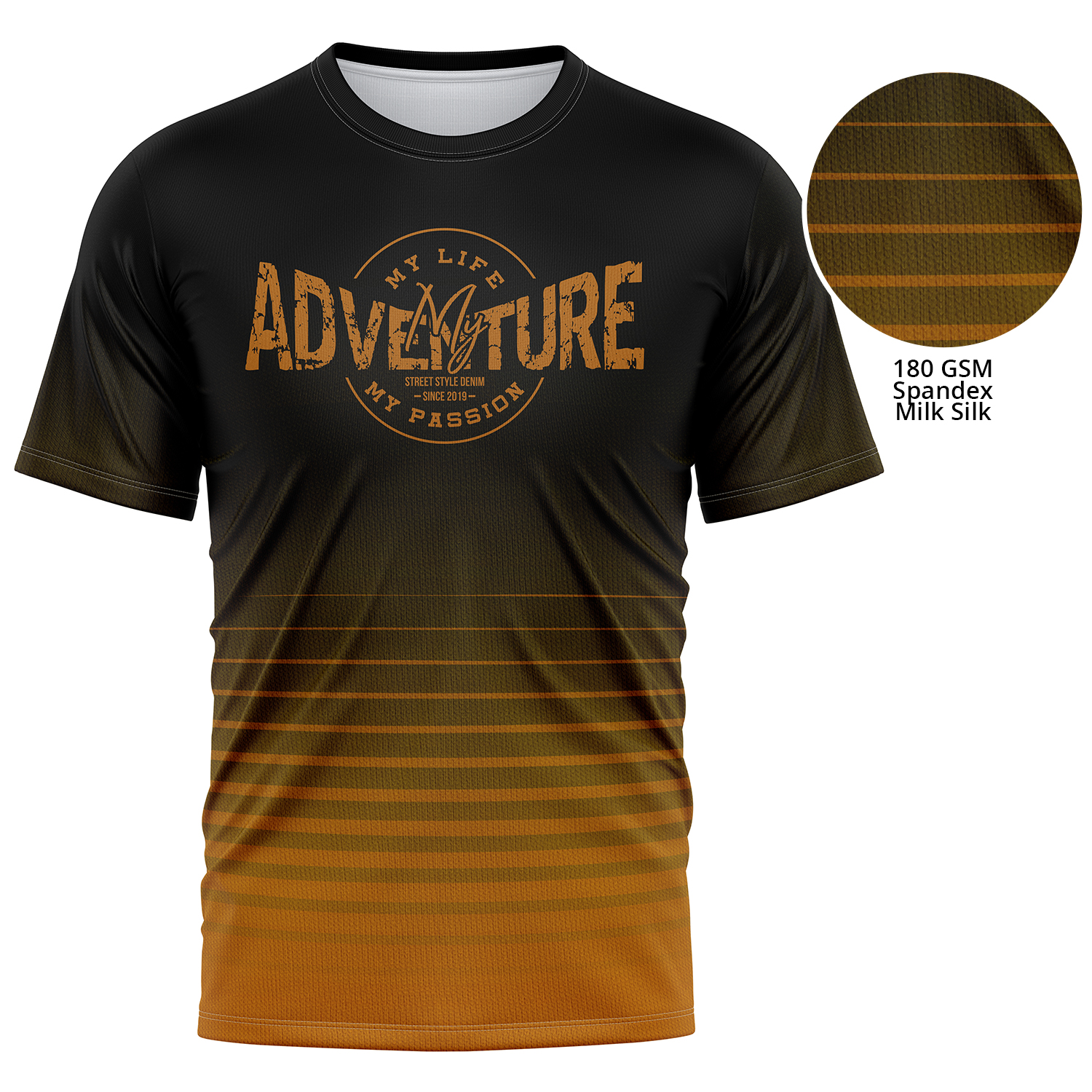 Unisex 180 GSM Spandex Milk Silk Sublimation Performance T-shirt 3