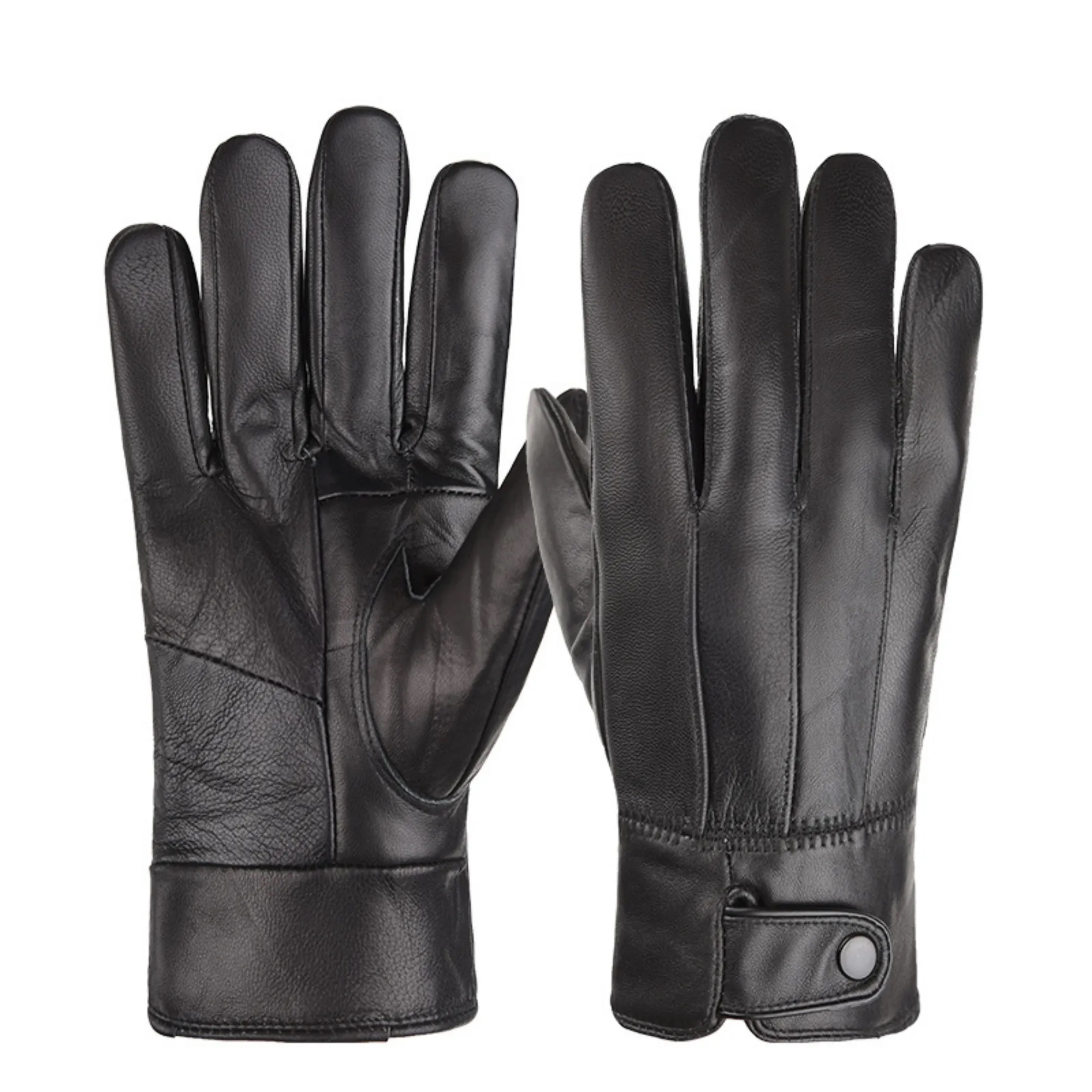 Sheepskin Leather Cashmere Winter Gloves 2